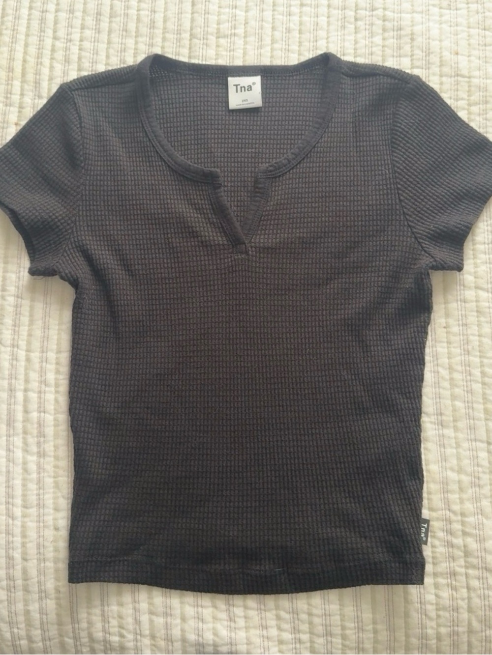 TNA Short Sleeve Waffle Tee in black